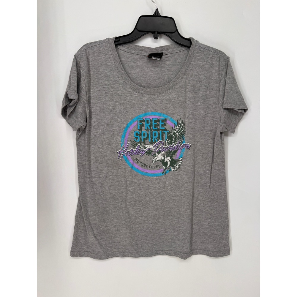 Harley-Davidson T-Shirt Women XL Grey Free Spirit Warrs London Graphic Tee